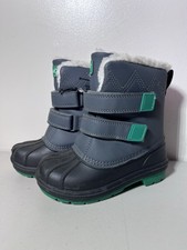 Cat  Jack Toddler Winter Snow Boots Gray  Green size 10 Free Shipping
