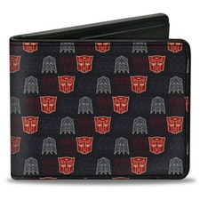 Bi-Fold Wallet Transformers Autobot Decepticon Shield Flip Black/Multi Color