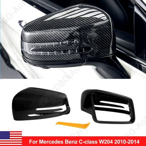 Real Carbon Fiber Side Mirror Cap Cover For Mercedes Benz W204 W212 W221 C63 AMG