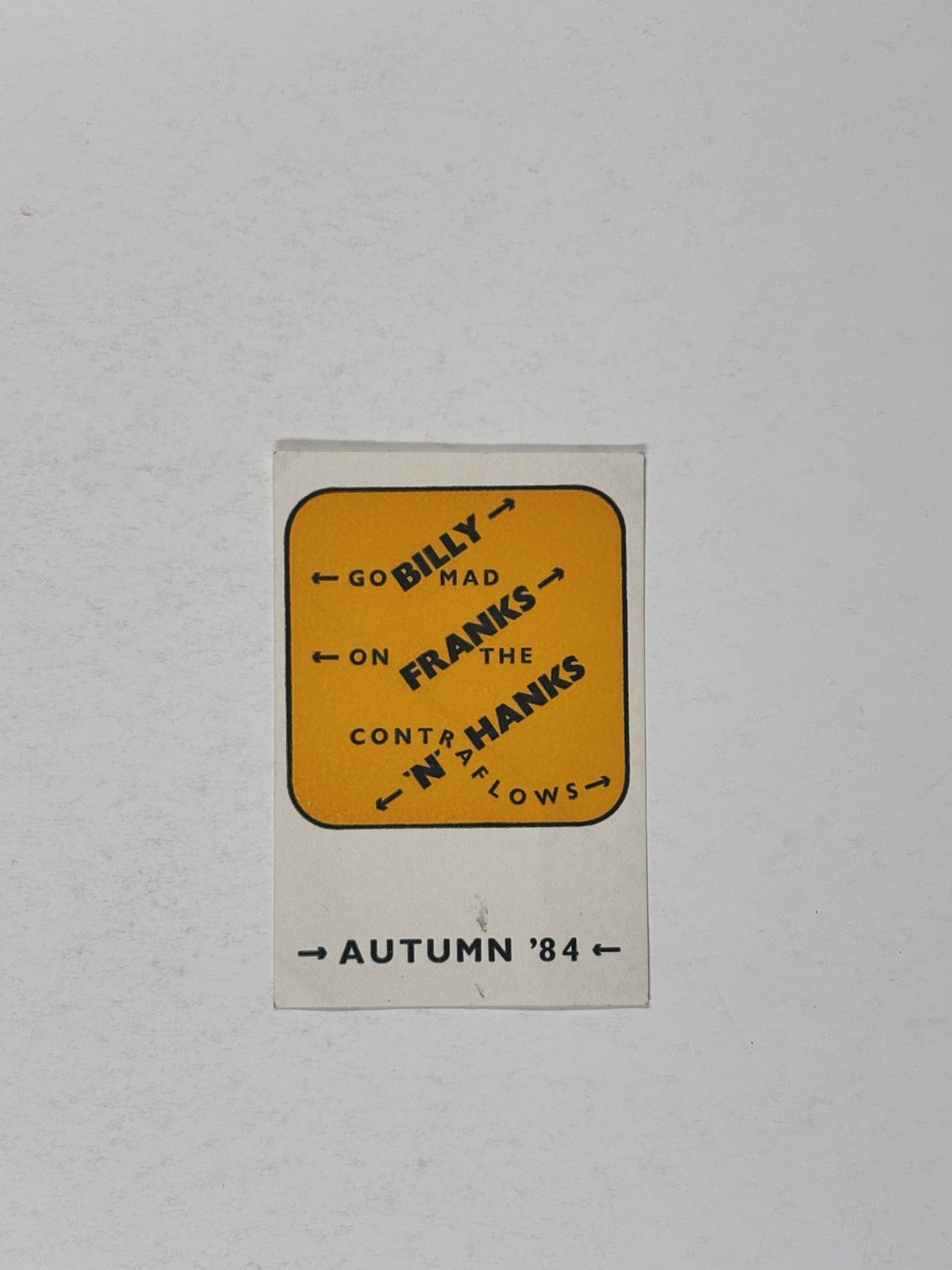 Adesivo Billy Bragg Originale Non Utilizzato Promozionale Autunno 1984