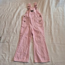 Oshkosh girls 4T hickory stripe pink white overalls, EUC