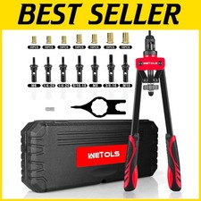 Professional Hand Riveter with 7 Metric and SAE Mandrels Free USA Shipping