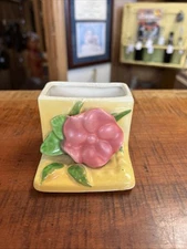 Vintage O.P. Co. Small Planter/Bookend Featuring Peony Zanesville, OH