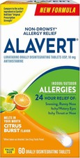Alavert Citrus Burst Allergy Relief Tablets 60 Count Non Drowsy 10mg
