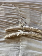 Satin Bridal Wedding Hangers Set Of 2 Ivory White Prom Formal Wear Hangers