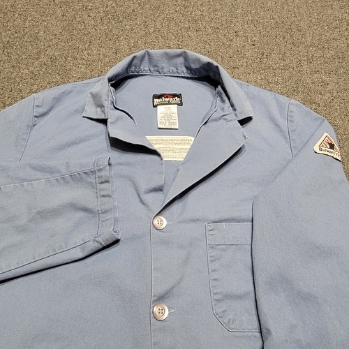 Bulwark Lab Coat Adult Small Regular Blue Protective FR Flame Resistant Jacket 