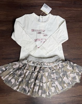 New Chicco Set (Italy), Size 1 Year: Bodysuit and Multi-Layered Tulle Skirt, NWT