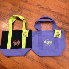 Trader Joe's NWT Mini Canvas Tote Bags Set Halloween 2