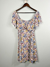 Vtg Rampage Dress Women 11 Floral Print Short Fit & Flare Cottage Prairie