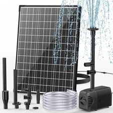POPOSOAP Solar Fountain Pump, 20W Powered Water Pump 320GPH Flow 