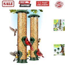 Bird Feeders for Outdoors Metal, 2 Pack   Chew-Proof Hanging Bird Feeder with...