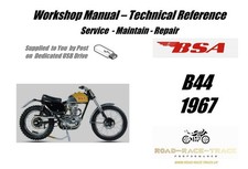 BSA B44 Victor Roadster Service Repair Workshop Manual USB 1967