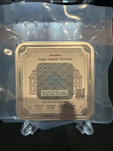 GEIGER 10 OZ FEINSILBER 999 - AG 999 Germany 🇩🇪 Silver Bar HARD TO FIND!!!