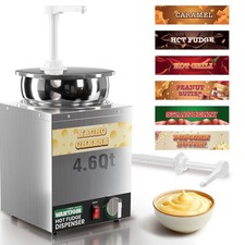 WantJoin 4.6Qt Nacho Cheese Dispenser with Pump - 4.6Qt, Sliver