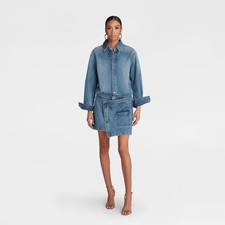 KBB by KAHLANA Women's Long Sleeve 'The Asymm Denim Dress' - Medium