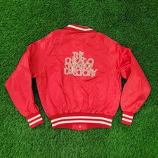 Vintage 80s Chicago Directory Club Bomber Jacket M 22x24 Red