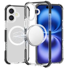 For iPhone 17 Case Magnetic Circle Acrylic ShockProof Cover  Tempered Glass