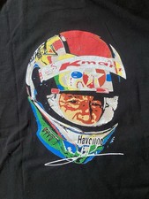 VTG 1994 Mario Andretti Short Sleeve Black Tshirt L Arrivederci USA MADE Cotton
