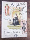 1898 Greek Slave Antique Victorian Illustrated Old Music Sheet Sidney Jones RARE