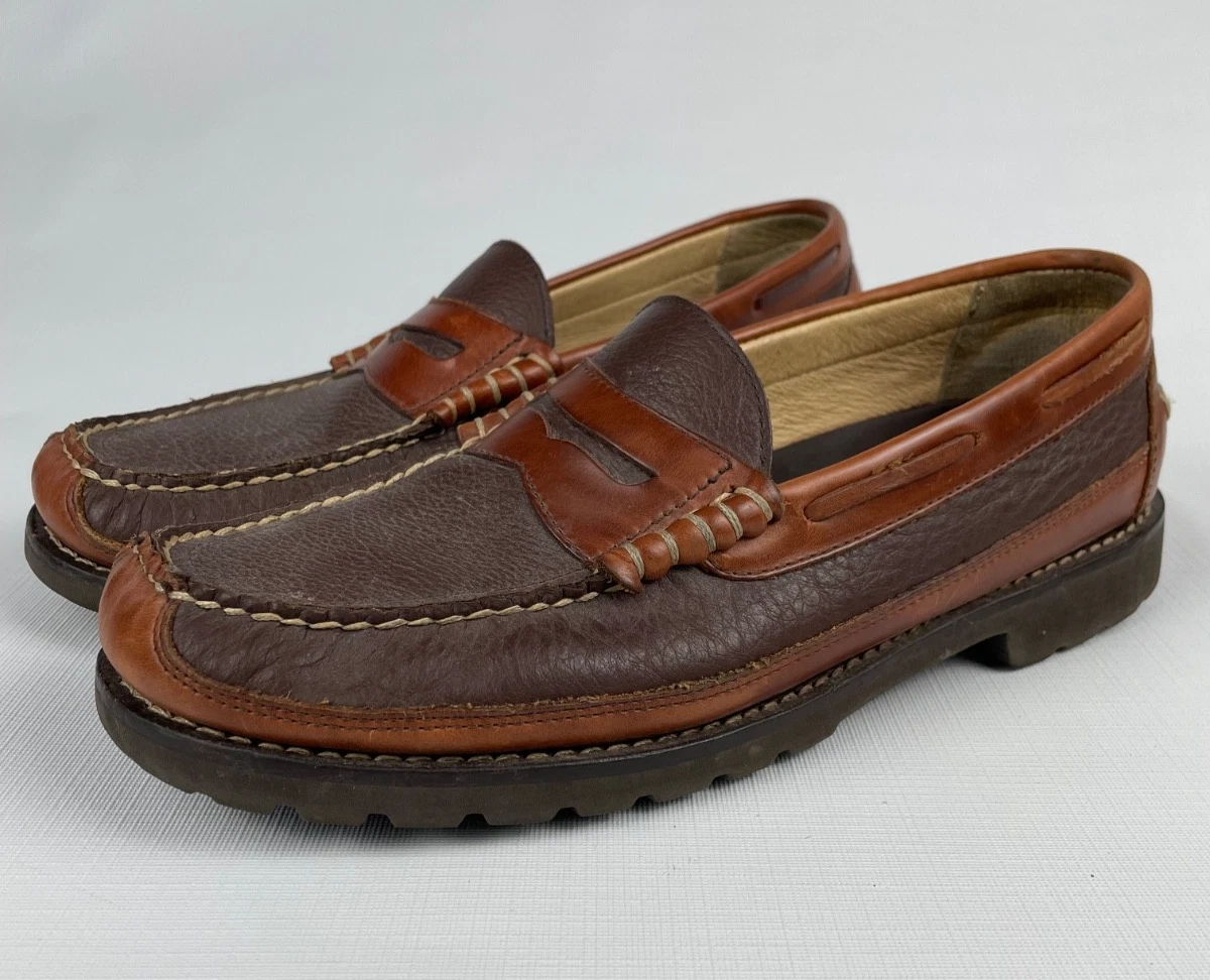 Minnetonka Moccasin Men Bison Leather 972 Loafer Brown Size 14 Hard Sole Bison Leather Indiana Men main image 2