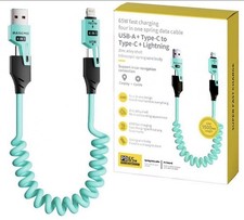 4in1 USB Type-C Cable 6ft Data Cord Super Fast Charging Cable For iPhone Samsung