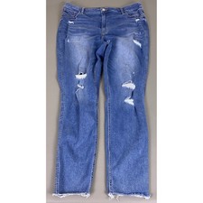 Old Navy Rockstar Jeans Women's 20 Super Skinny Extra High Rise Distressed Blue