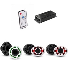 Kicker Marine KPX300.4 Powersports Amp  6.5", 6x9" HLCD Marine LED Speakers...