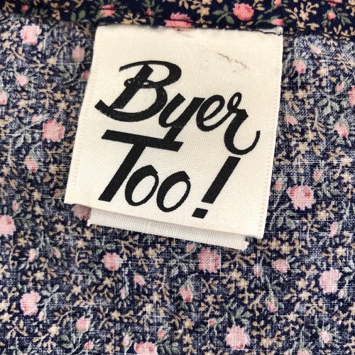 Vintage Byer Too! Midi Dress Size XXS-XS Floral 70s 80s Cotton Pink Navy Cottage - Picture 15 of 16