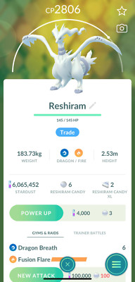 Reshiram w/ Fusion Flare | Pokémon GO | Special Trade