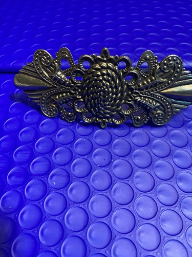 Vintage Metall HAARSPANGE Schmuck BARRETT über 4”X 1 -1/2” Patina gebraucht - Bild 4 von 6