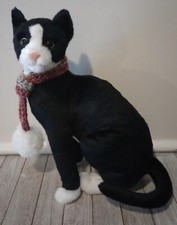 handmade crochet pet cat dog scarf pom small 12 inch neck boundless brown USA