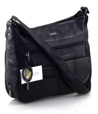 WOMENS LADIES LORENZ SHOULDER CROSS BODY MESENGER REAL LEATHER HANDBAG UK SELLER