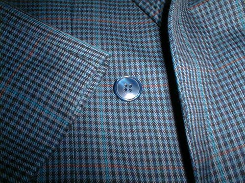 TRUSSARDI Men's Black and Blue Cashmere Blend Jacket - Large - Picture 7 of 11