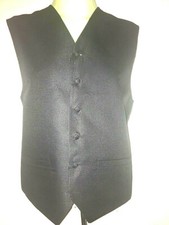 Pronto Uomo men tuxedo vest size L geometric squares black great for wedding New