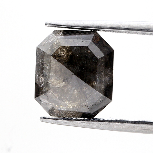 10mm Octagon Shape Diamond 2.80Ct Salt Pepper Brilliant cut Natural Diamond