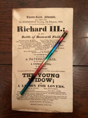 Georgian Playbill Flyer Theatre Royal Newcastle 1825 Richard III - Picture 1 of 1