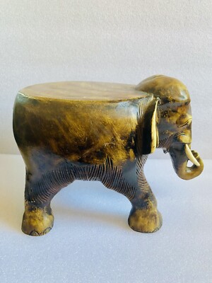 Elephant With A Flat Top Used For A Step Stool Or Decoration 8 in H x 7 1/2 in W