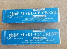 LOT OF 2 NIB Vintage Stein's Cosmetic Co. Masquerade Make-up White Cream 1.25 oz