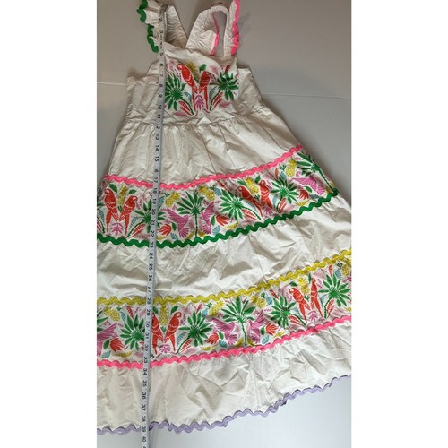 Mini Boden Girls Twirl Sundress Dress Ric Rac Trim Tropical Birds Size 11 - 12 Y - Picture 9 of 11