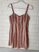Urban Outfitters Sun Dress Size XS Strappy Red Stripe Straps In Back Short