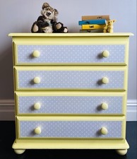 Drawers Solid Pine. Lemon/yellow/grey. Heavy.Matching Bed Available Separately
