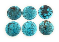 One Round Shaped 100 Natural Arizona Spiderweb Turquoise Cabochon 18mm