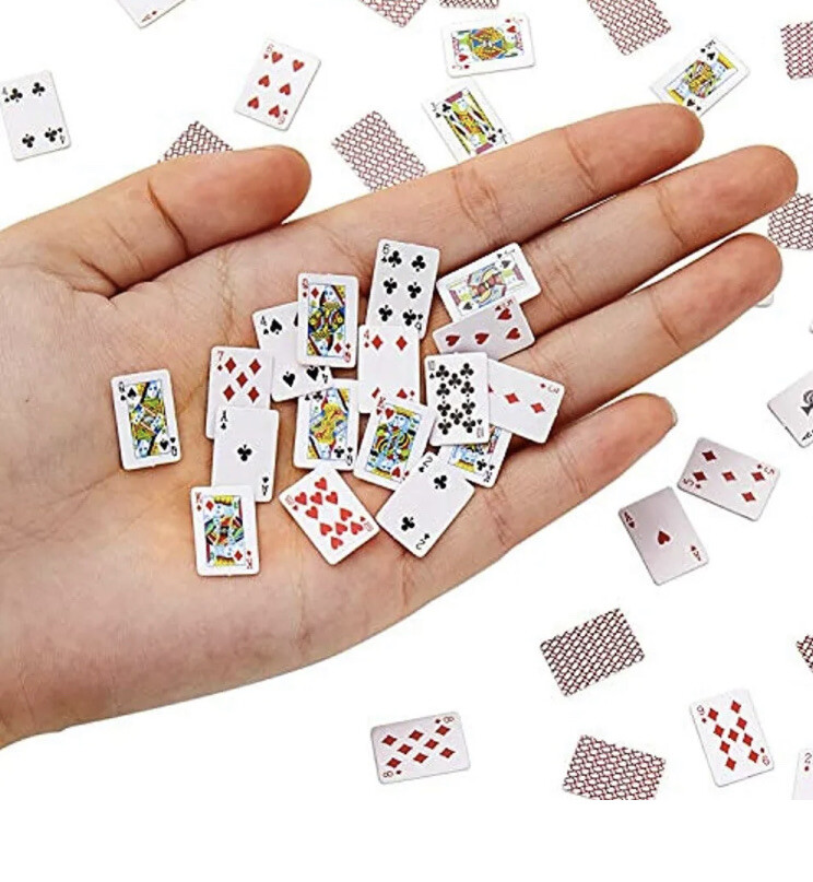 6 sets 112 Dollhouse Miniature mini dollhouse Deck board Games Poker ...