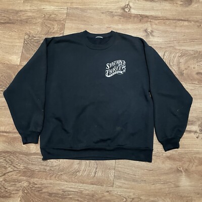 Vintage Station Three Lounge Black Sweatshirt Ft Lupton Fleece Men Size Measured