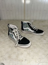Vans Kids High Tops Shoes Off The Wall Llama Print Black Zip Size 2.5 Youth