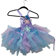 Little Mermaid Tutu Costume Dress Outfit Rainbow Toddler Girls 12-M Multi Lace