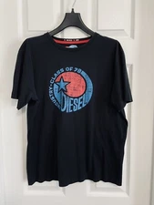 WOMEN'S VINTAGE DIESEL CLASS OF 78 S-S RELAXED T-SHIRT BLACK US SIZE LARGE (L)