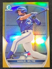 Manuel Beltre 2023 Bowman Chrome GOLD REFRACTOR #/50 Card #BCP-79 Blue Jays SP