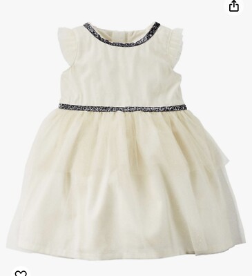 NWT CARTER S Infant Girls 24 Months Ivory Glittery Sparkle Party Dress