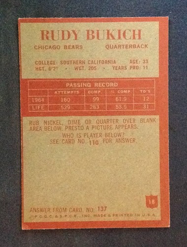 1965 Philadelphia Gum Football Pick a Card Complete your Set VG-NM-MT # 3-197 - Picture 12 of 81